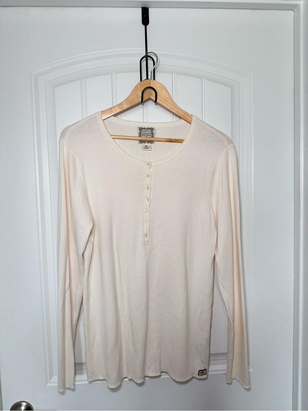 Original Ralph Lauren Polo Jeans  Ribbed Henley Top Granola Girl Minimalist